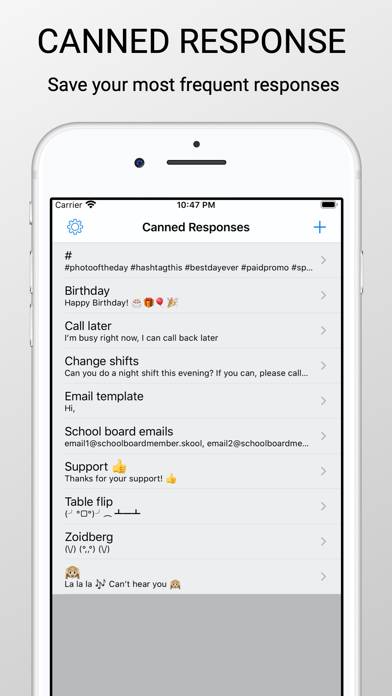 Canned Response Keyboard screenshot