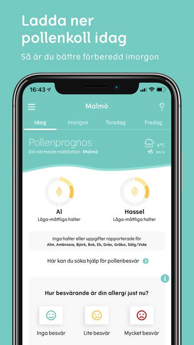 Pollenkoll App skärmdump #1