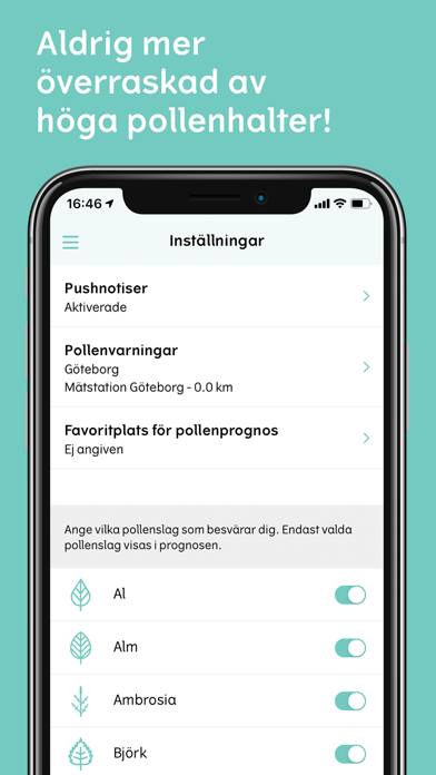 Pollenkoll App skärmdump #4