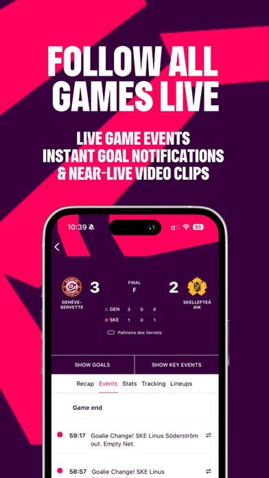 Champions Hockey League App-Screenshot