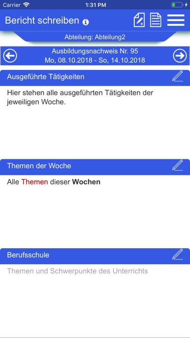 Azubiheft App App screenshot