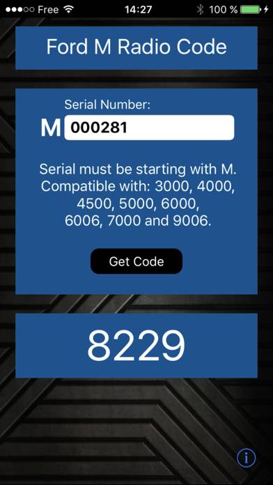 Ford M Radio Code Generator Captura de pantalla de la aplicación #1