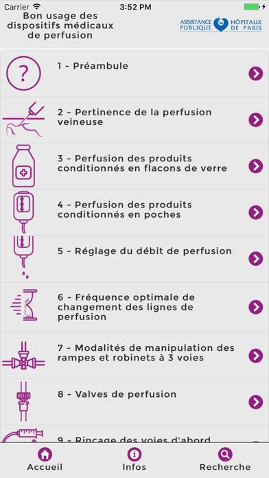 Reco Perfusion AP-HP Capture d'écran de l'application