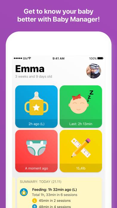 Baby Manager Feed Tracker Captura de pantalla de la aplicación #1
