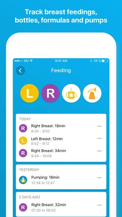 Baby Manager Feed Tracker Captura de pantalla de la aplicación #2