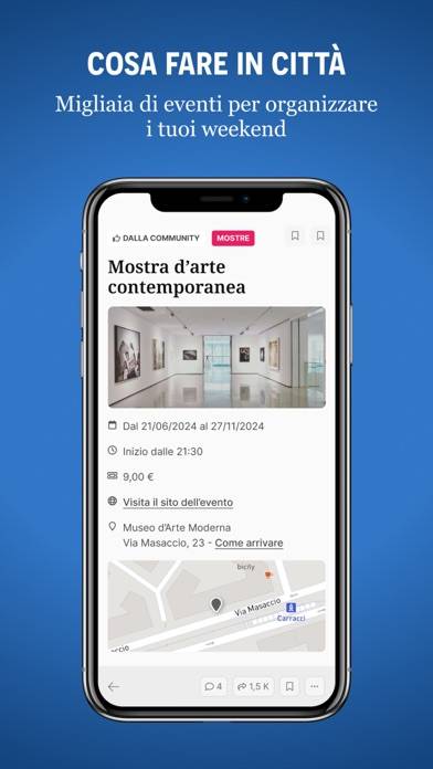 QuiComo Schermata dell'app