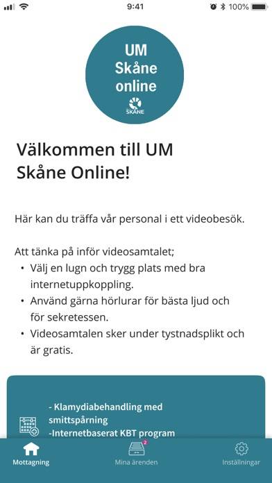 Ungdomsmottagning Skåne Online App skärmdump #1