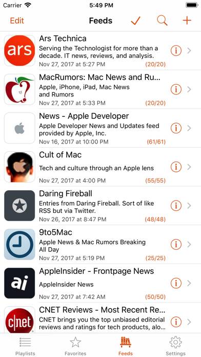 Legi (RSS Feed Reader) Captura de pantalla de la aplicación #1