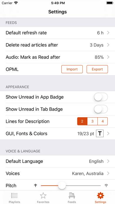 Legi (RSS Feed Reader) Schermata dell'app #4
