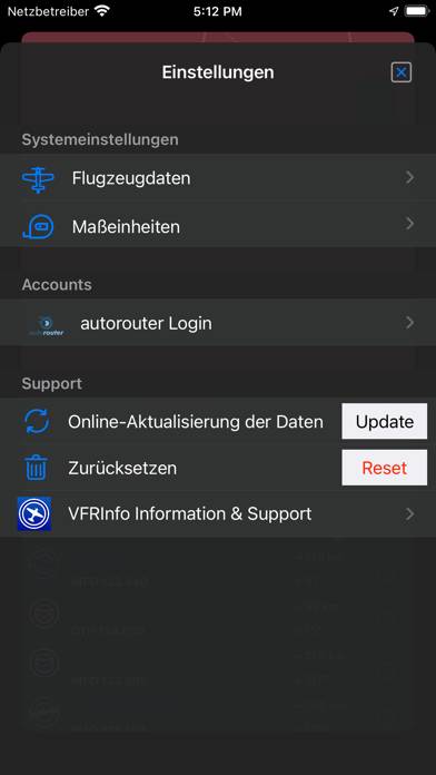 VFRInfo App-Screenshot