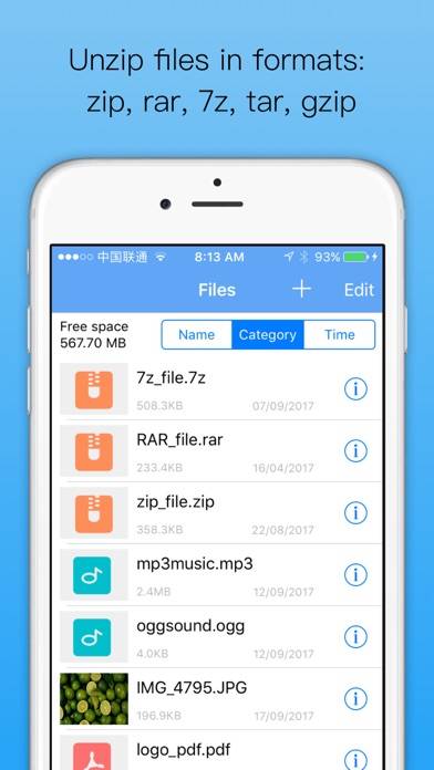 Unzip:Datei zip,rar,7z öffnen App-Screenshot #1