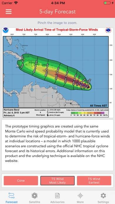National Hurricane Center Data Captura de pantalla de la aplicación #3