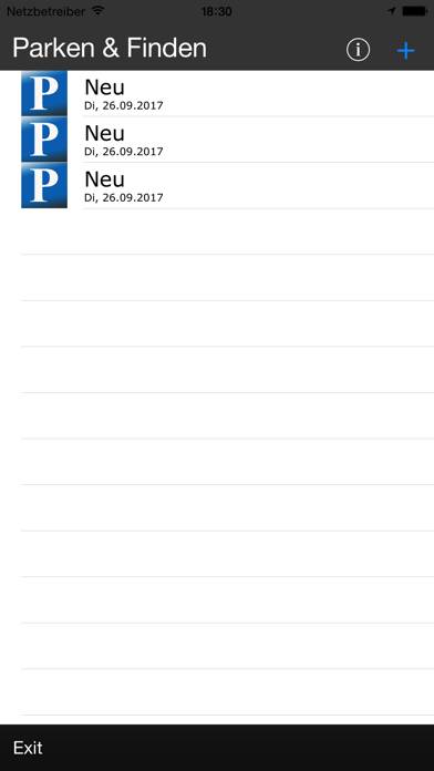 Parken & Finden Bildschirmfoto