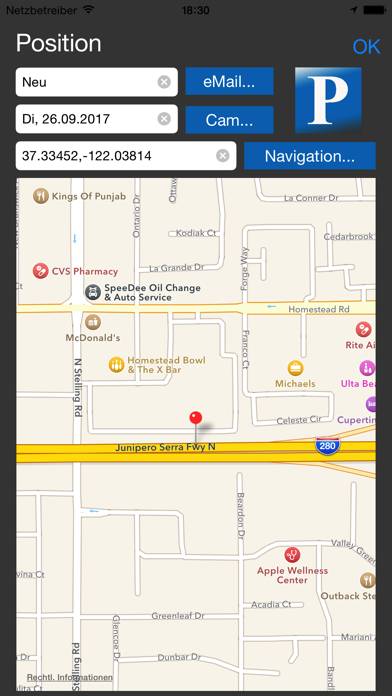 Parken & Finden App-Screenshot