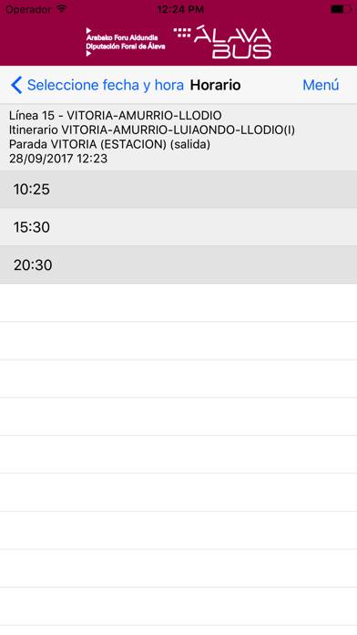 Alavabus Captura de pantalla de la aplicación