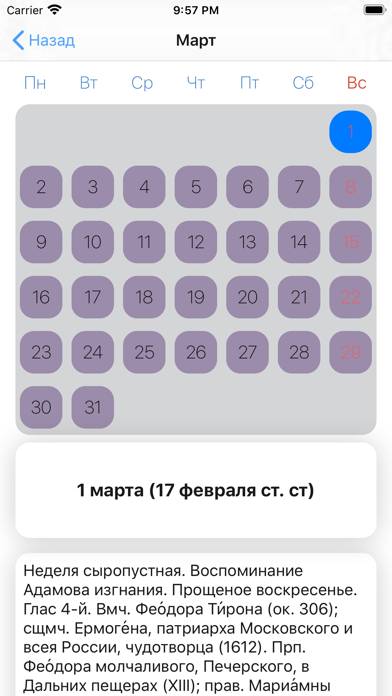 Богослужебные указания 2024 App screenshot #2