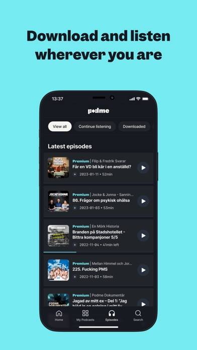 Podme: Premium Podcast player App skärmdump #3