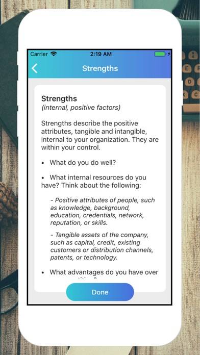 Business S.W.O.T. Analysis Captura de pantalla de la aplicación #3