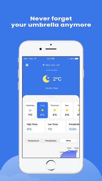 Cloudy Captura de pantalla de la aplicación