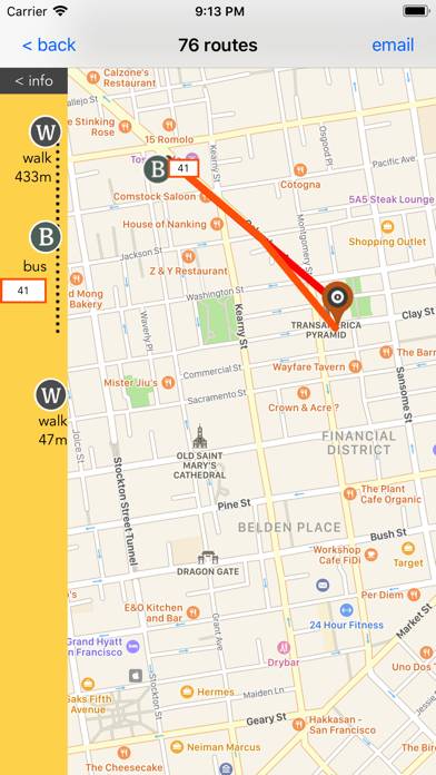 San Fransisco Public Transport App screenshot