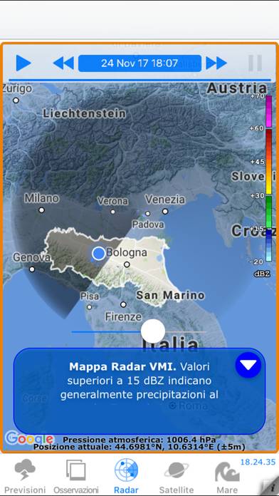 Meteo Emilia Romagna Schermata dell'app