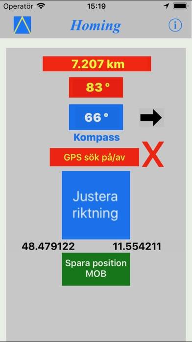 Homing-MOB App skärmdump
