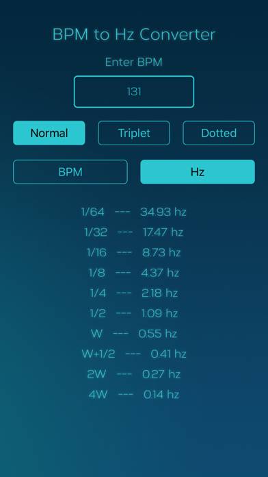 BPM to MS Converter Schermata dell'app