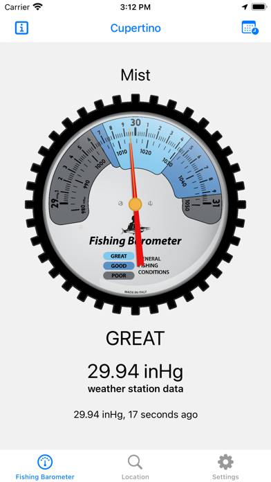 Fishing Barometer App skärmdump #1