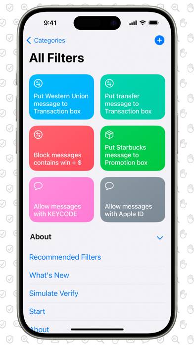 SMS Filter plus App screenshot #2