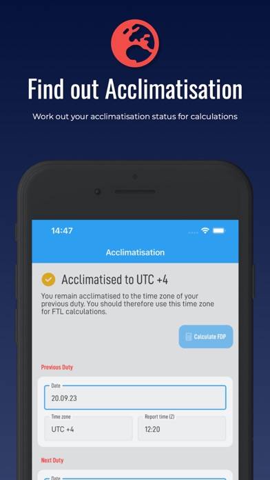 EASA FTL Calculator Captura de pantalla de la aplicación #4