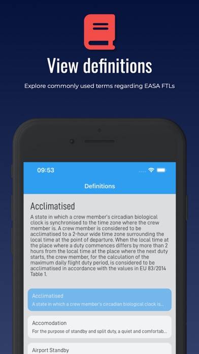 EASA FTL Calculator Captura de pantalla de la aplicación #5