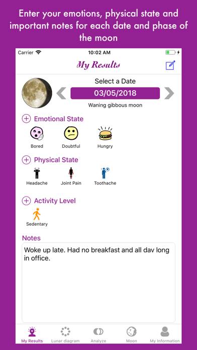 Lunar and Emotional Diagram App screenshot #1