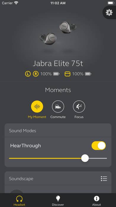Jabra Sound plus App skärmdump #1
