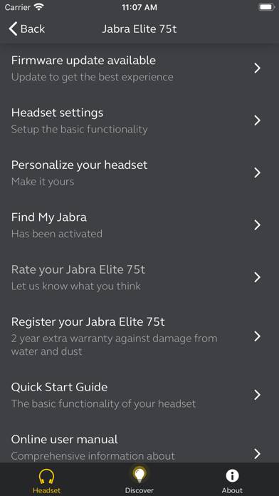 Jabra Sound plus App skärmdump #6