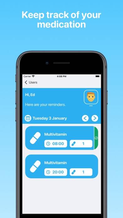 Piller-app: Påminnelselarm