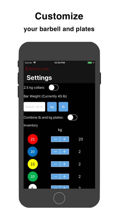 Barbell Loader and Calculator App screenshot
