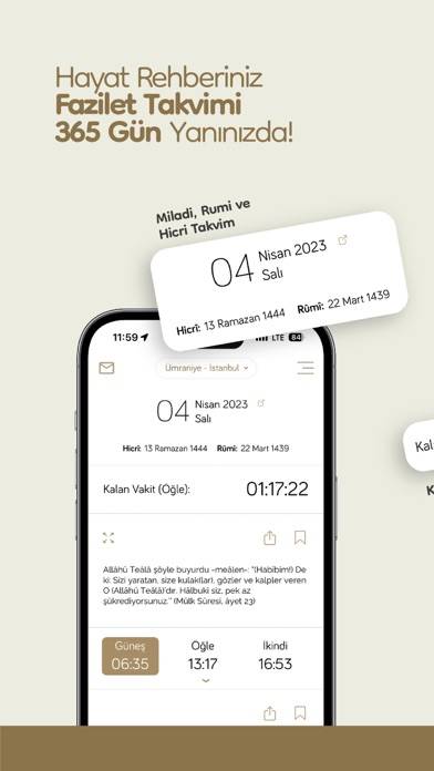 Fazilet Takvimi: İmsakiye