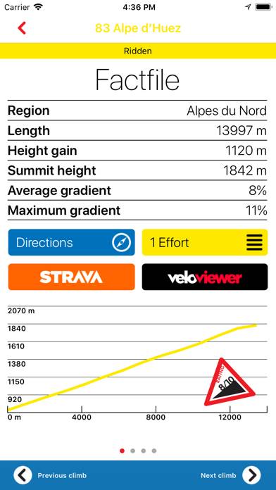 100 Tour de France Climbs App-Screenshot
