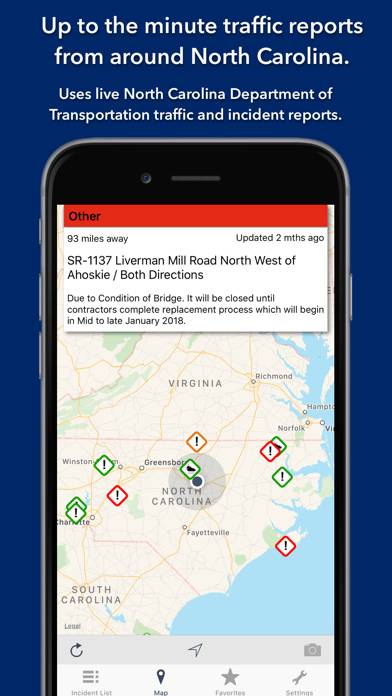 North Carolina Roads Traffic App screenshot #1