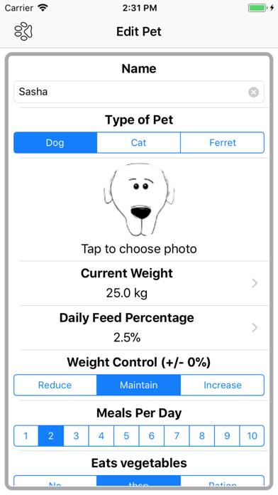 RAW / BARF Pet Dinner App screenshot #2