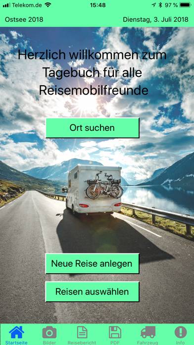 Reisemobil-Tagebuch App-Screenshot #1