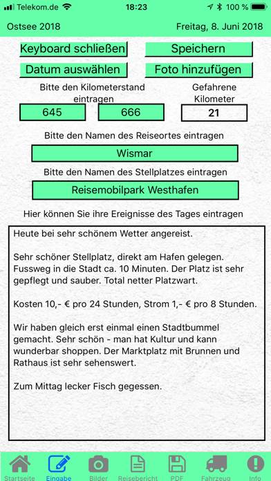 Reisemobil-Tagebuch App-Screenshot #2