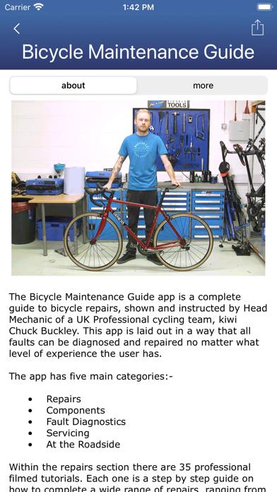 Bicycle Maintenance Guide App screenshot