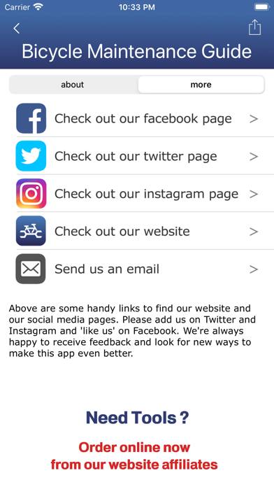 Bicycle Maintenance Guide App screenshot