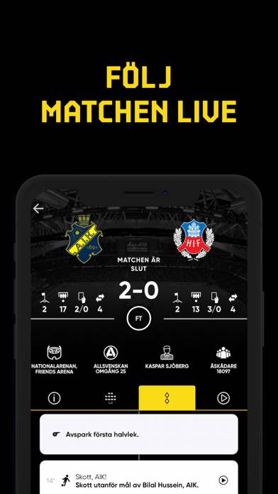 AIK Fotboll Live App skärmdump