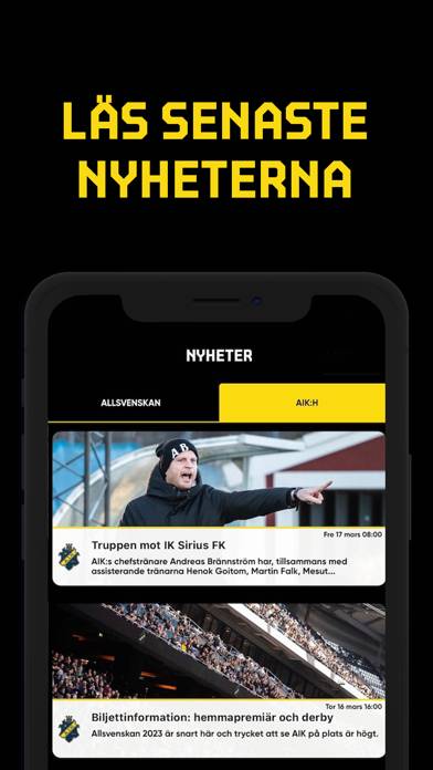 AIK Fotboll Live App skärmdump