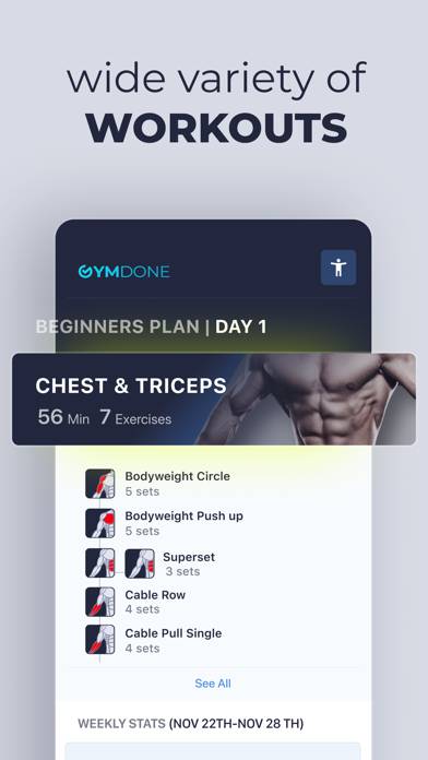 GYMDONE: Ai Workout Planner capture d'écran