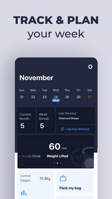 Gym Workout Planner App screenshot