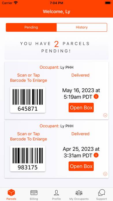 Parcel Pending Mobile App screenshot