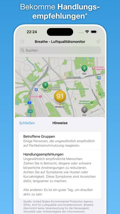 Breathe - Luftqualitätsmonitor Bildschirmfoto
